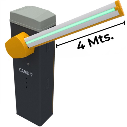 Talanquera vehicular con brazo de 4 metros iluminado rojo verde marca Came modelo LS4