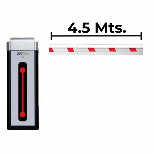 Barrera vehicular con Brazo de 2.5 Mts a 4.5 Mts Telescópico Reversible Con iluminación ZKTeco