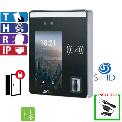 [SpeedFace-H5L] Reloj Marcador y Control de Acceso por Rostro, Huella y Tarjeta Touch ZKTeco