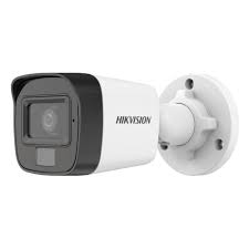 Cámara análoga tipo bala, 5 Megapixeles 3K, lente fijo 2.8mm, IR 30 mts, luz blanca 20 mts, color de noche IP67, 4 hibrido, Microfono incorporado, carcasa metálica Marca Hikvision