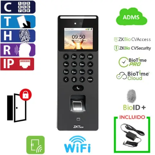 Biometrico de Control de Acceso y Control de Tiempo y Asistencia con Wifi ZKTeco 